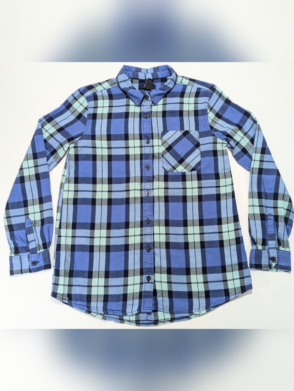 Gap Kids Girls Size XL 12 Yrs Long Sleeve Button Down Shirt Plaid Lightweight